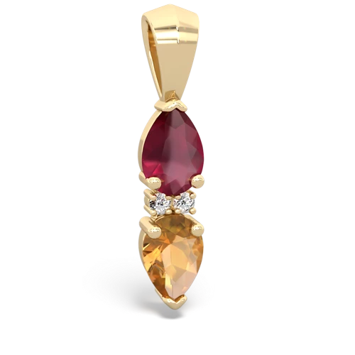 ruby-citrine bowtie pendant