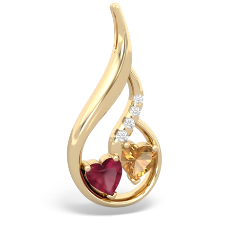 ruby-citrine keepsake swirl pendant