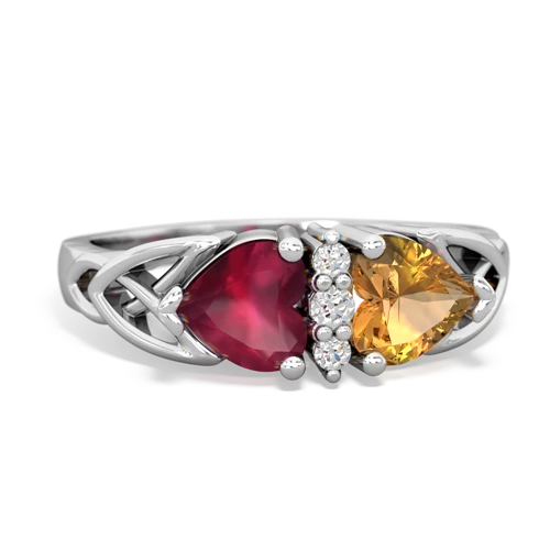 ruby-citrine celtic ring