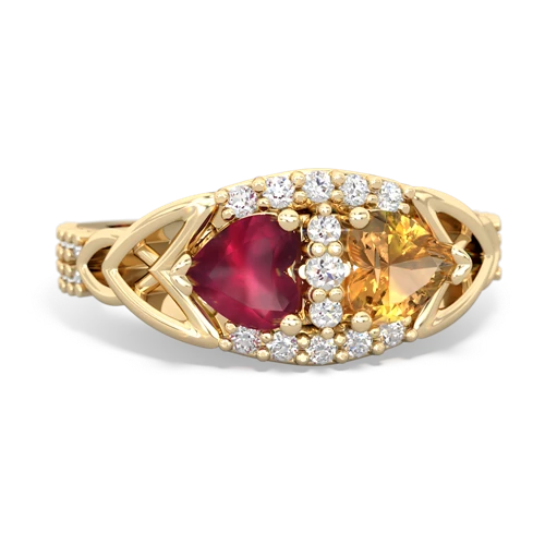 ruby-citrine keepsake engagement ring