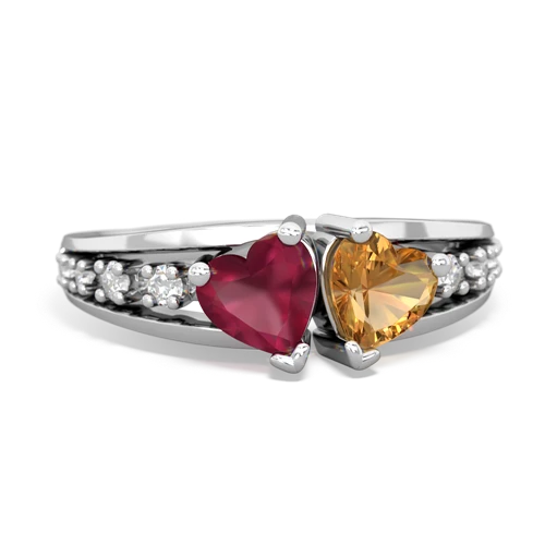 ruby-citrine modern ring