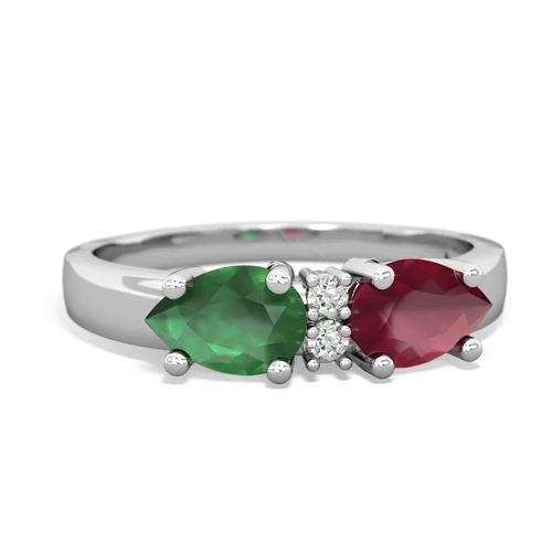 ruby-emerald timeless ring