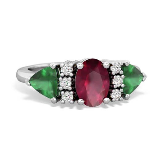 ruby-emerald timeless ring