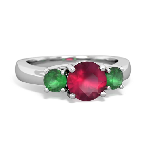 ruby-emerald timeless ring