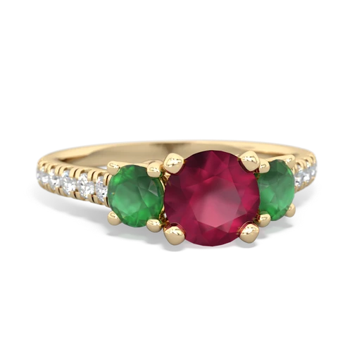 ruby-emerald trellis pave ring