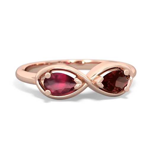 ruby-garnet infinity ring