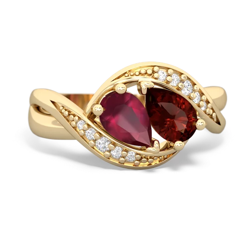 ruby-garnet keepsake curls ring