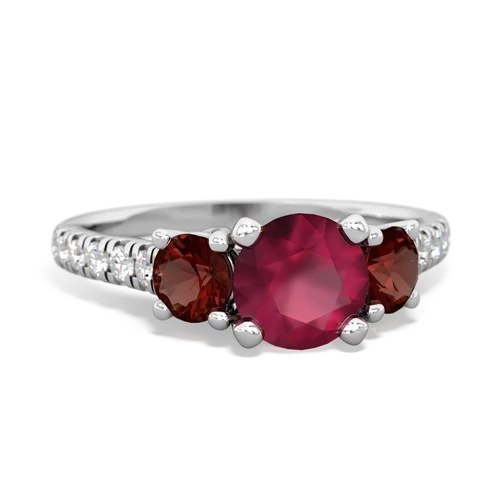 ruby-garnet trellis pave ring