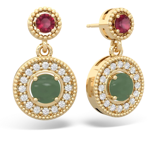 ruby-jade halo earrings