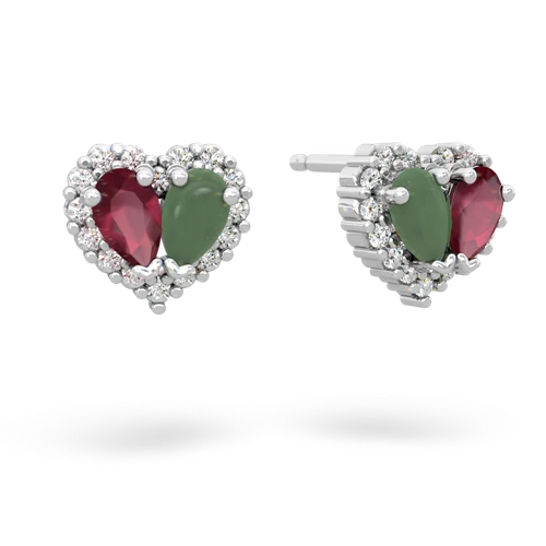 ruby-jade halo-heart earrings