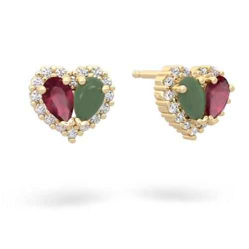 ruby-jade halo-heart earrings