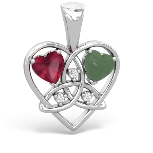 ruby-jade celtic heart pendant