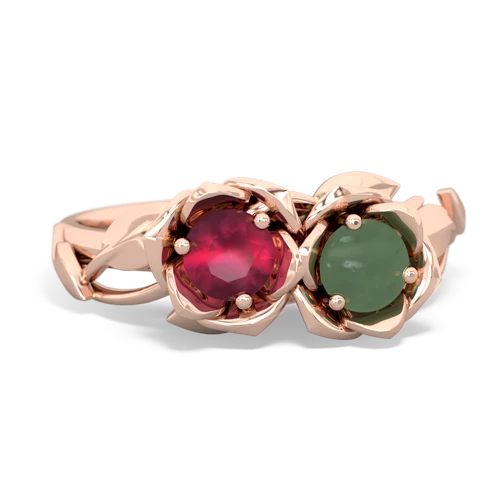 ruby-jade roses ring