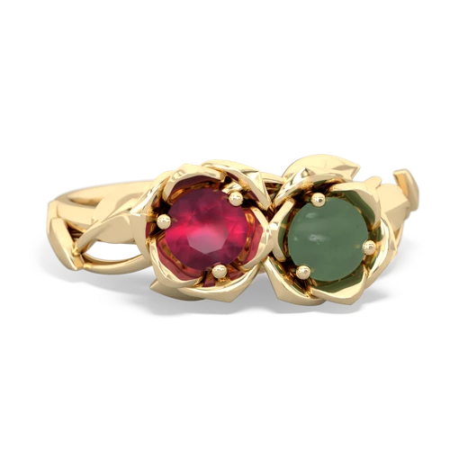 ruby-jade roses ring