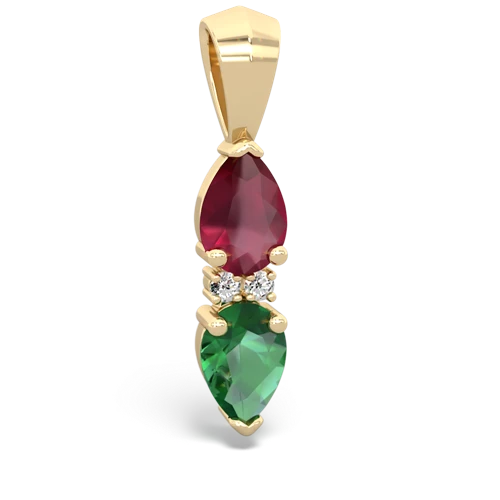 ruby-lab emerald bowtie pendant