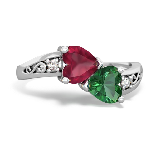 ruby-lab emerald filligree ring