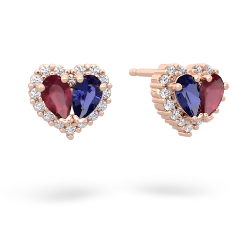 ruby-lab sapphire halo-heart earrings