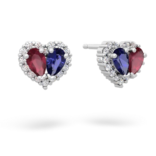 ruby-lab sapphire halo-heart earrings