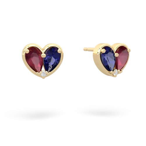 ruby-lab sapphire one heart earrings