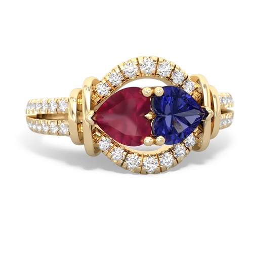 ruby-lab sapphire pave keepsake ring