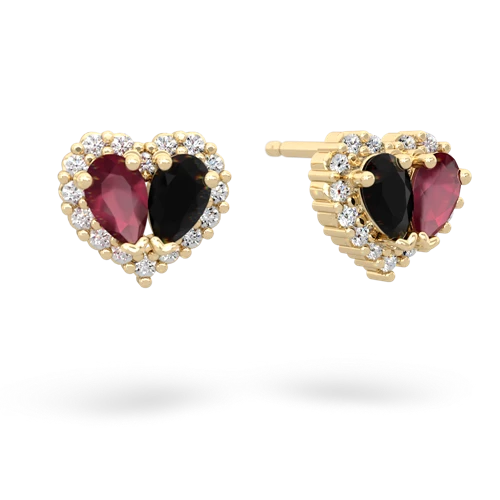 ruby-onyx halo-heart earrings