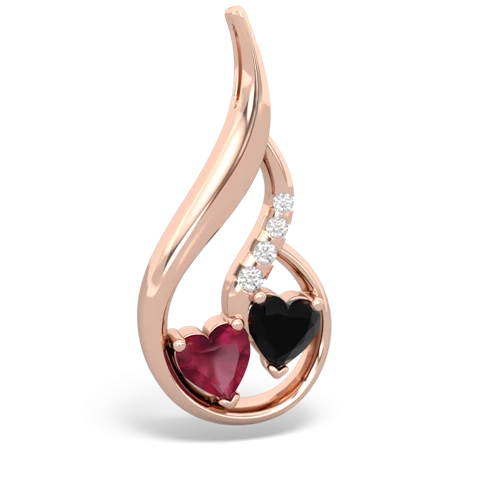 ruby-onyx keepsake swirl pendant