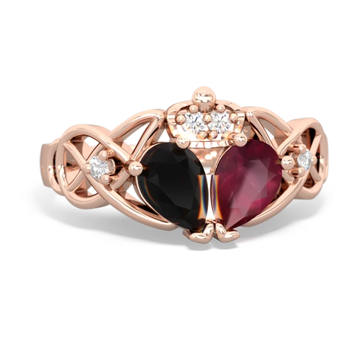 ruby-onyx claddagh ring