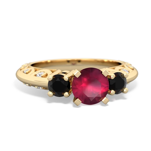 ruby-onyx engagement ring