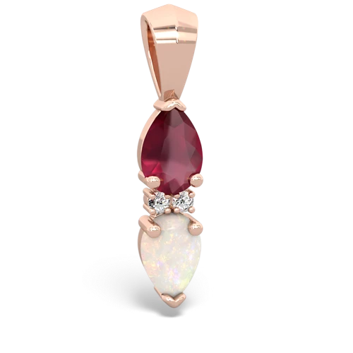 ruby-opal bowtie pendant