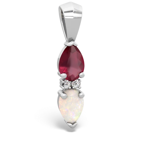 ruby-opal bowtie pendant