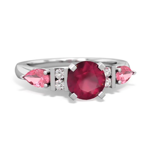 ruby-pink sapphire engagement ring