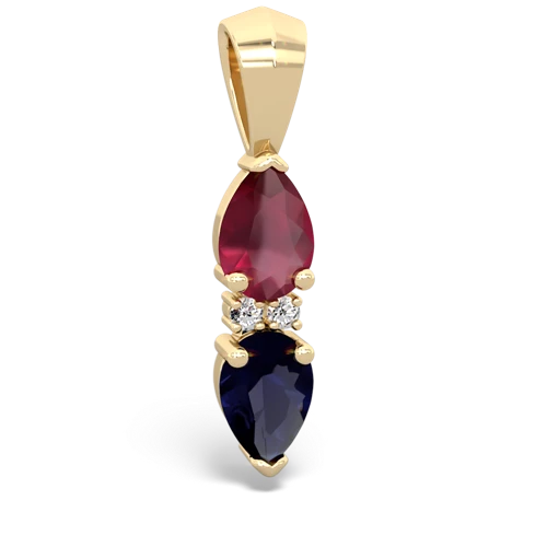 ruby-sapphire bowtie pendant