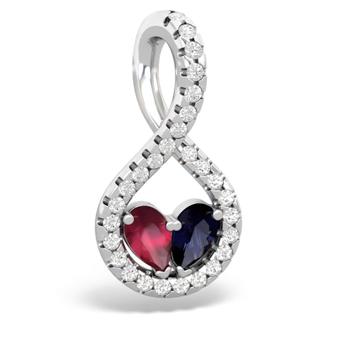 ruby-sapphire pave twist pendant