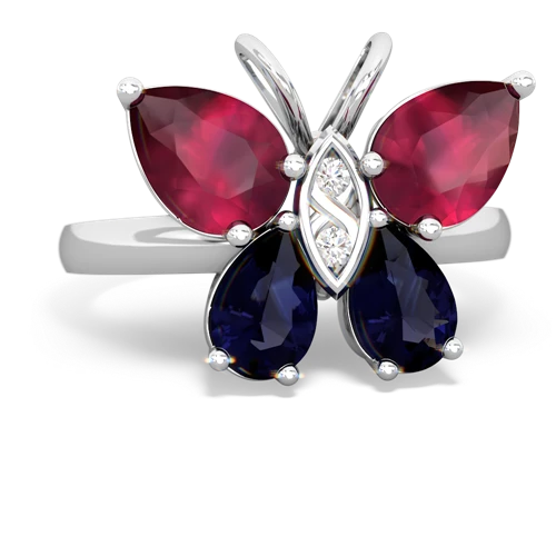 ruby-sapphire butterfly ring