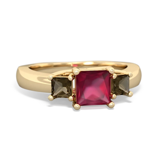 ruby-smoky quartz timeless ring