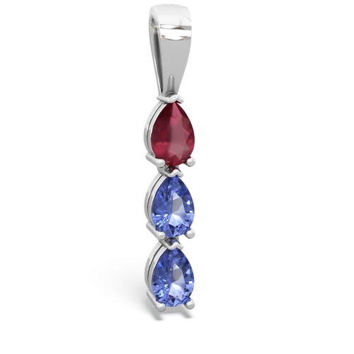 ruby-tanzanite three stone pendant