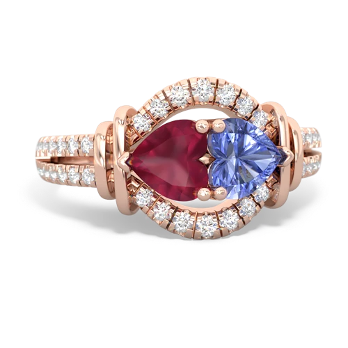 ruby-tanzanite pave keepsake ring