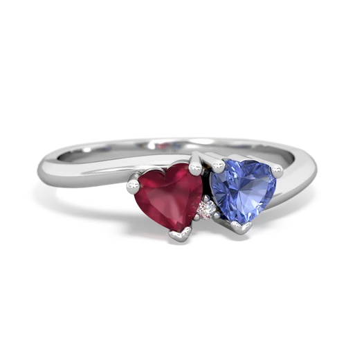 ruby-tanzanite sweethearts promise ring