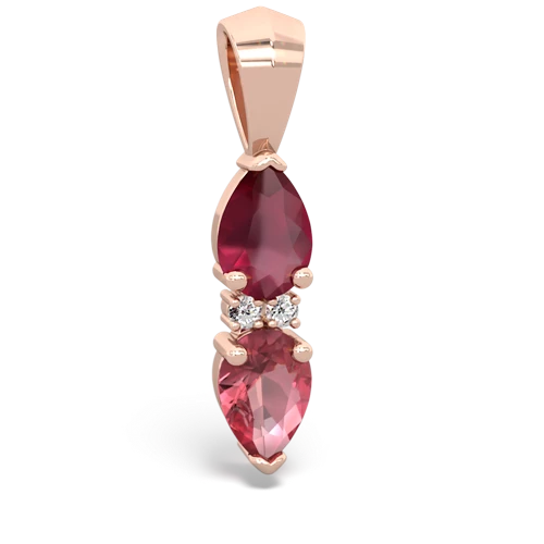 ruby-tourmaline bowtie pendant