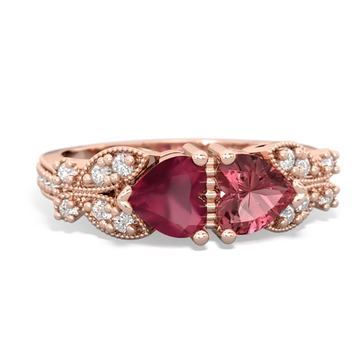 ruby-tourmaline keepsake butterfly ring