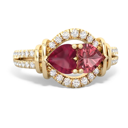 ruby-tourmaline pave keepsake ring