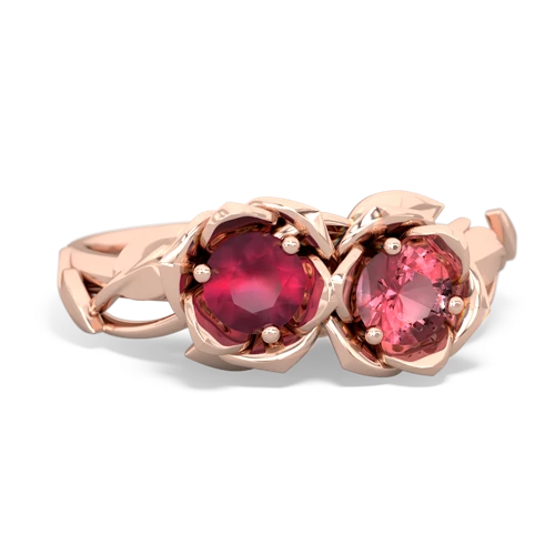 ruby-tourmaline roses ring