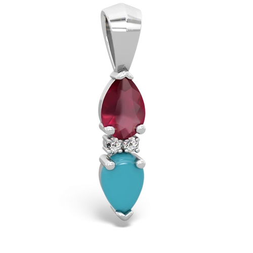 ruby-turquoise bowtie pendant