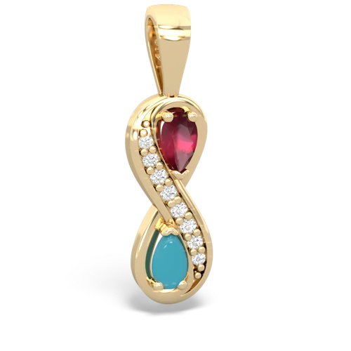 ruby-turquoise keepsake infinity pendant