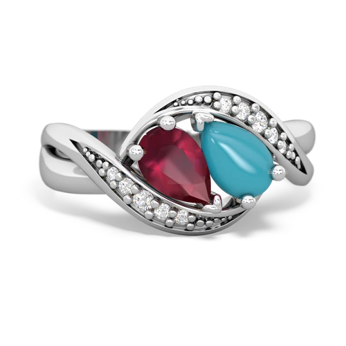 ruby-turquoise keepsake curls ring