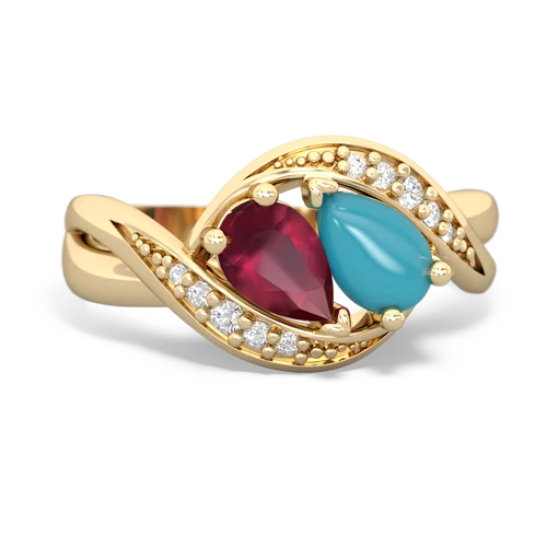 ruby-turquoise keepsake curls ring