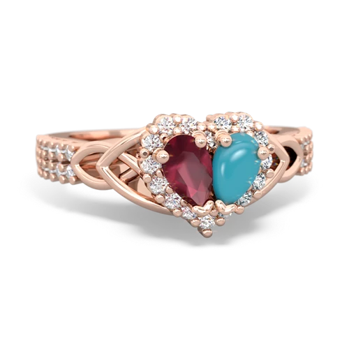 ruby-turquoise keepsake engagement ring