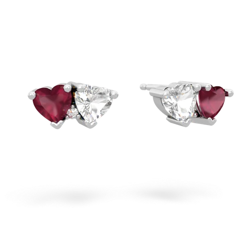 ruby-white topaz  earrings