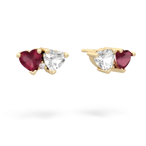 ruby-white topaz  earrings