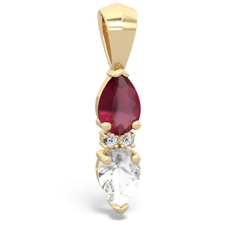 ruby-white topaz bowtie pendant
